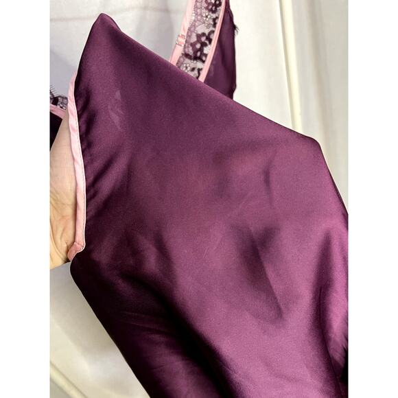 Victoria's Secret Sexy Purple Pink Lace Faux Silk Slip Dress Nightgown - Picture 8 of 10